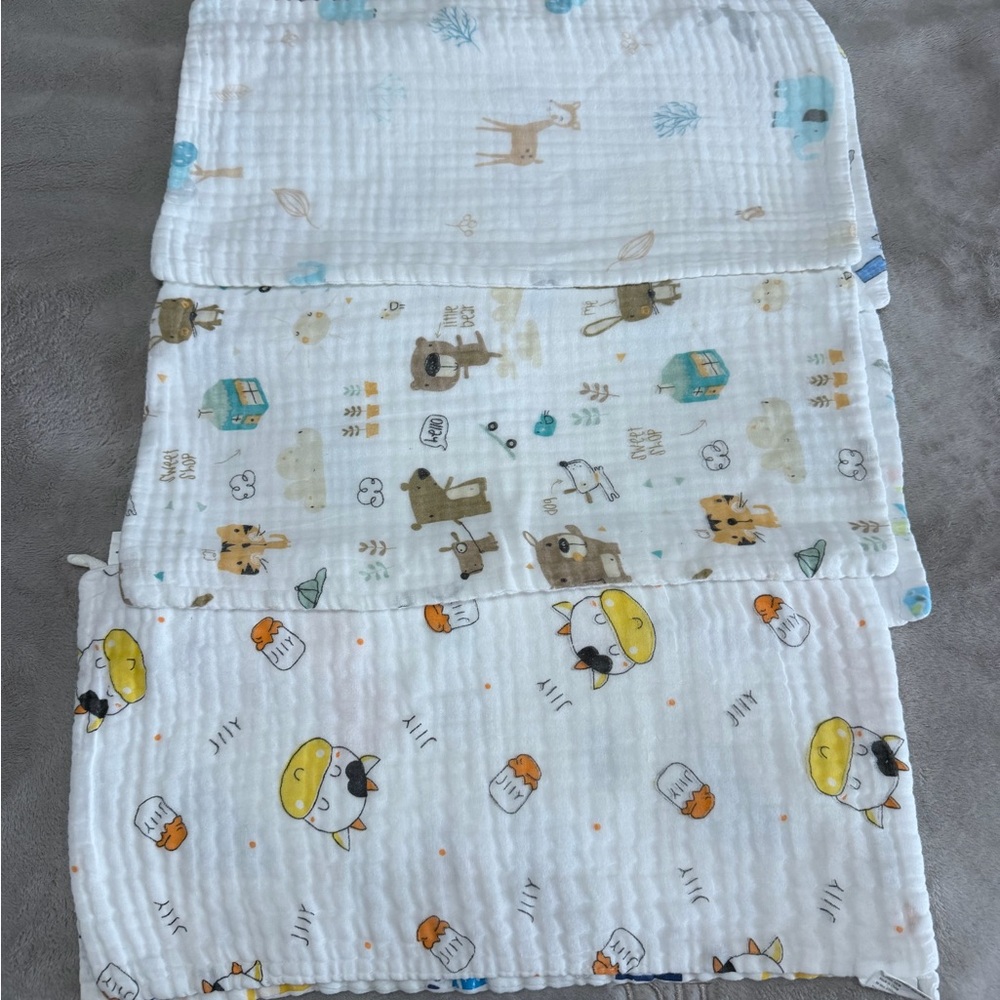 Muslin Burp Cloths Cotton Burping and bath Cloth - Picture 5 of 7